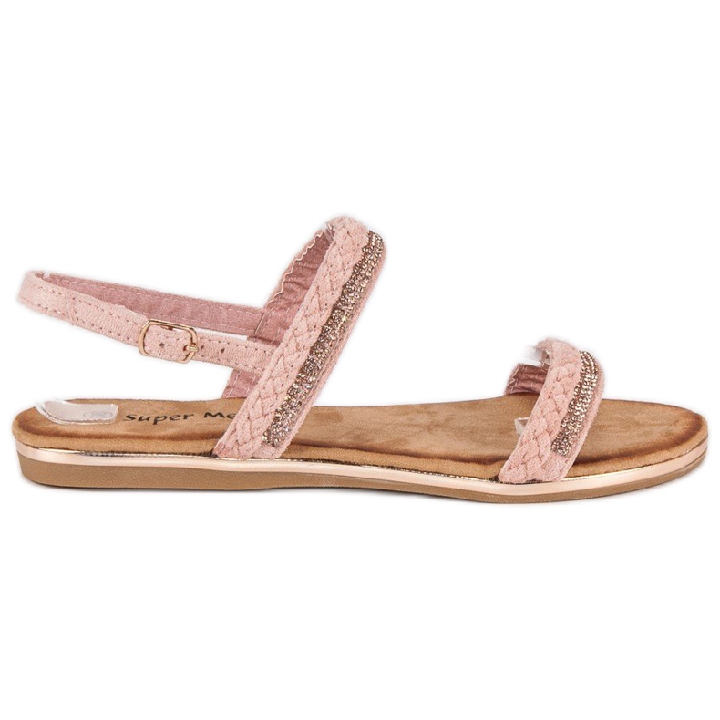 Super Me Sandali comodi in camoscio rosa 2