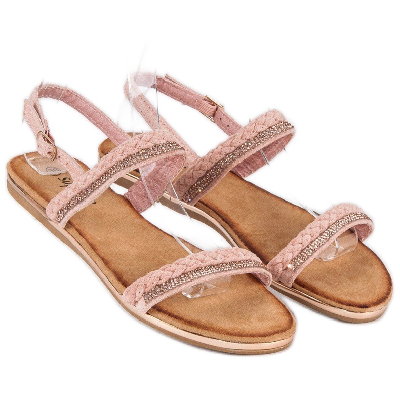 Super Me Sandali comodi in camoscio rosa 1