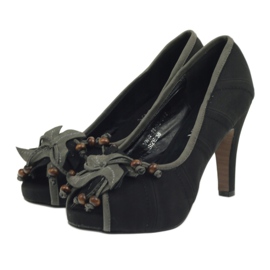 Via-Nova Décolleté nere con perline Via Nova 041 nero grigio 3