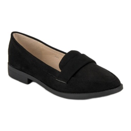 Small Swan Mocassini in pelle scamosciata nero 1