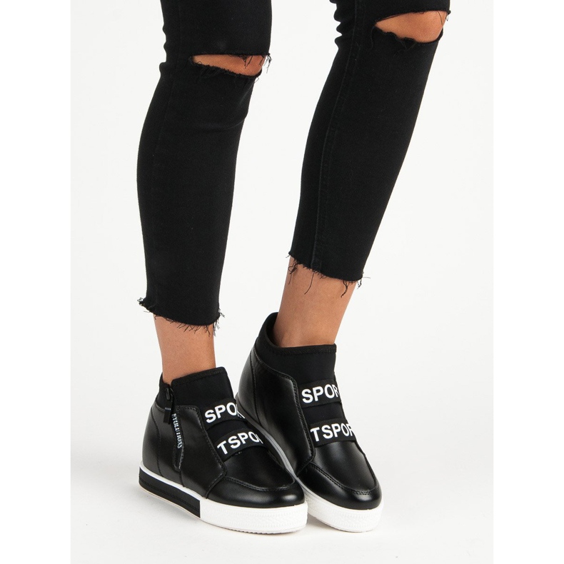 Sneakers nere con cerniera nero 1