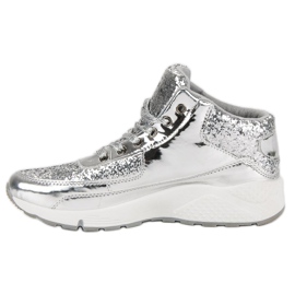 Sneakers argento con glitter grigio 1
