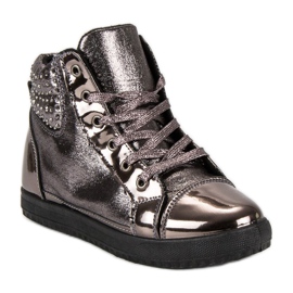 Scarpe da ginnastica allacciate marrone 1
