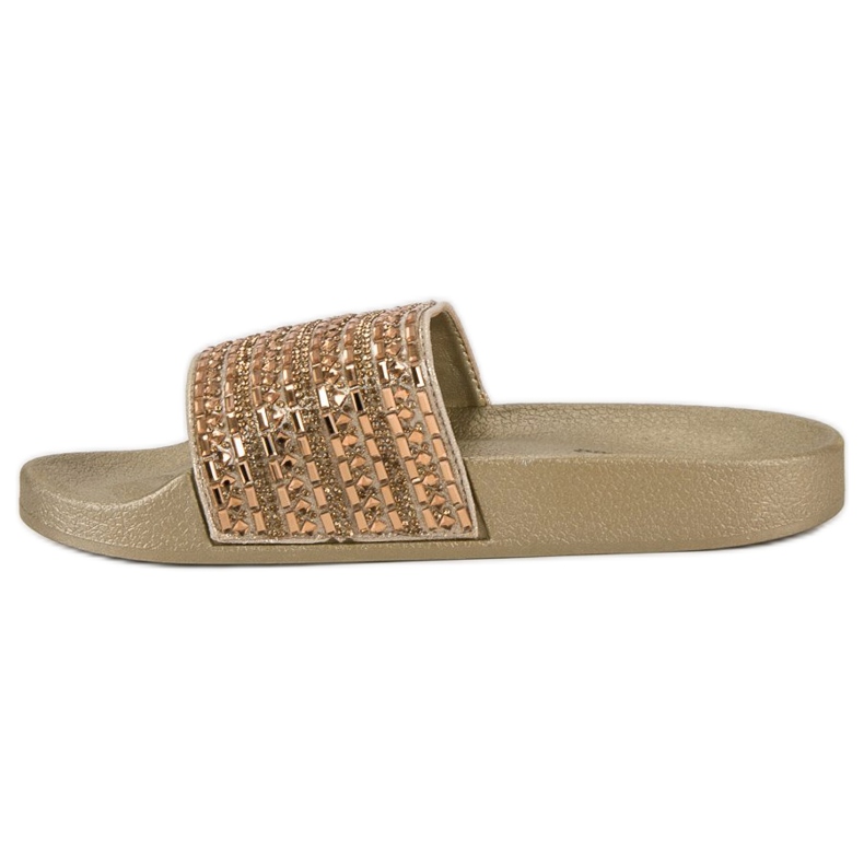 Eleganti pantofole dorate d'oro 1