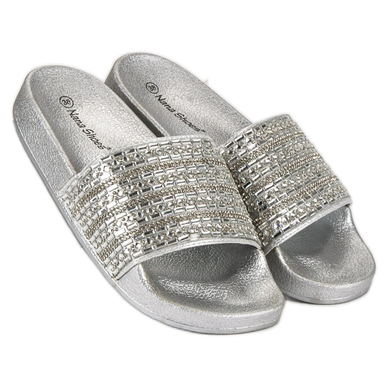 Eleganti pantofole argento grigio 1