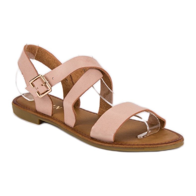 Licean Sandali rosa con fibbia marrone 1