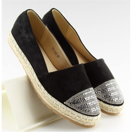 Espadrillas nere da donna H8-102 Black nero 2