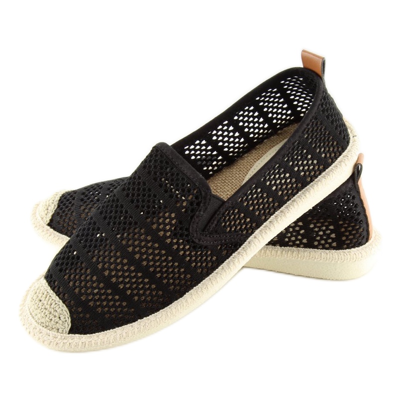 Espadrillas in rete nera F01B Nero 1