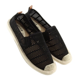 Espadrillas in rete nera F01B Nero 2