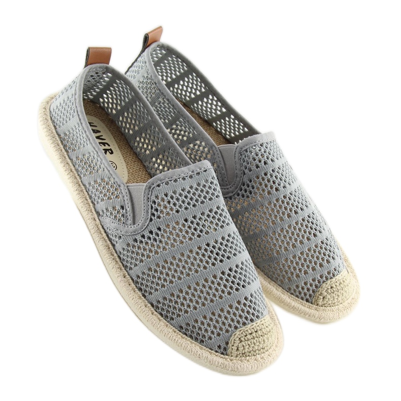 Espadrillas in rete grigia F01B Grigio 2