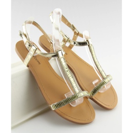Sandali con zirconi dorati SY644 gold d'oro 1