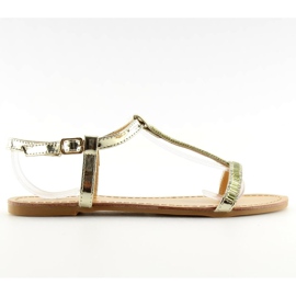 Sandali con zirconi dorati SY644 gold d'oro 2