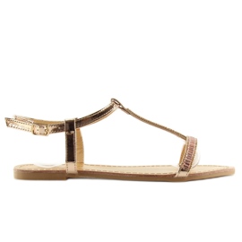 Sandali con zirconi rosa SY644 2