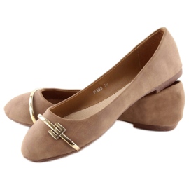 Ballerine da donna marroni P305 kaki marrone 2
