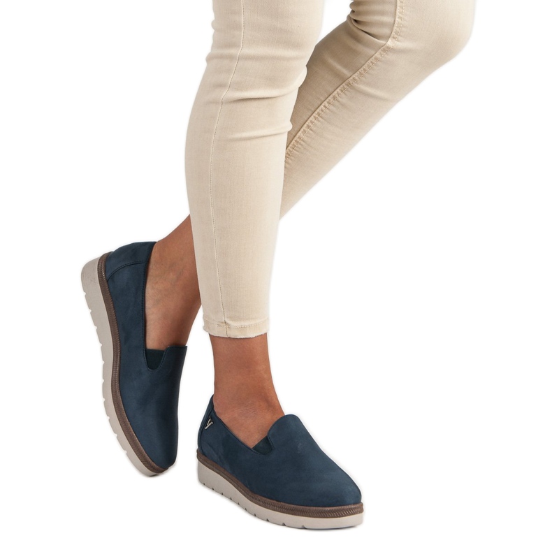 Slip on vinceza in camoscio blu 2