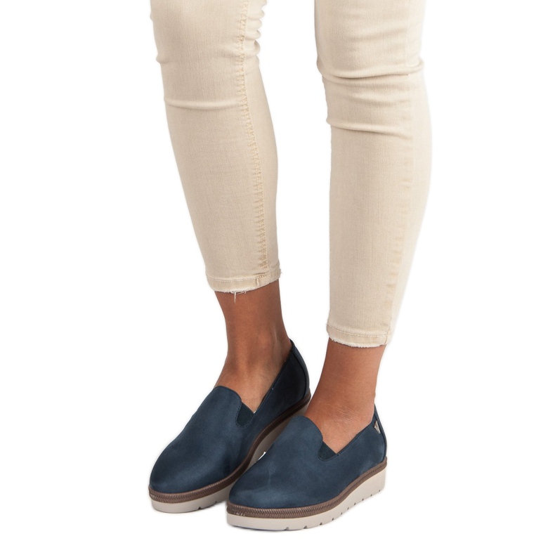 Slip on vinceza in camoscio blu 1