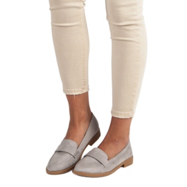 Small Swan Mocassini in camoscio grigio 2