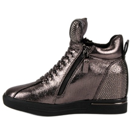Sneakers in grafite con cerniera multicolore 1