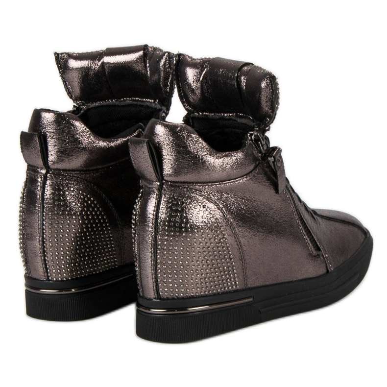Sneakers in grafite con cerniera multicolore 2