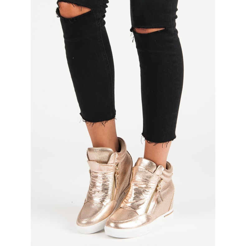 Sneakers con zeppa giallo 2