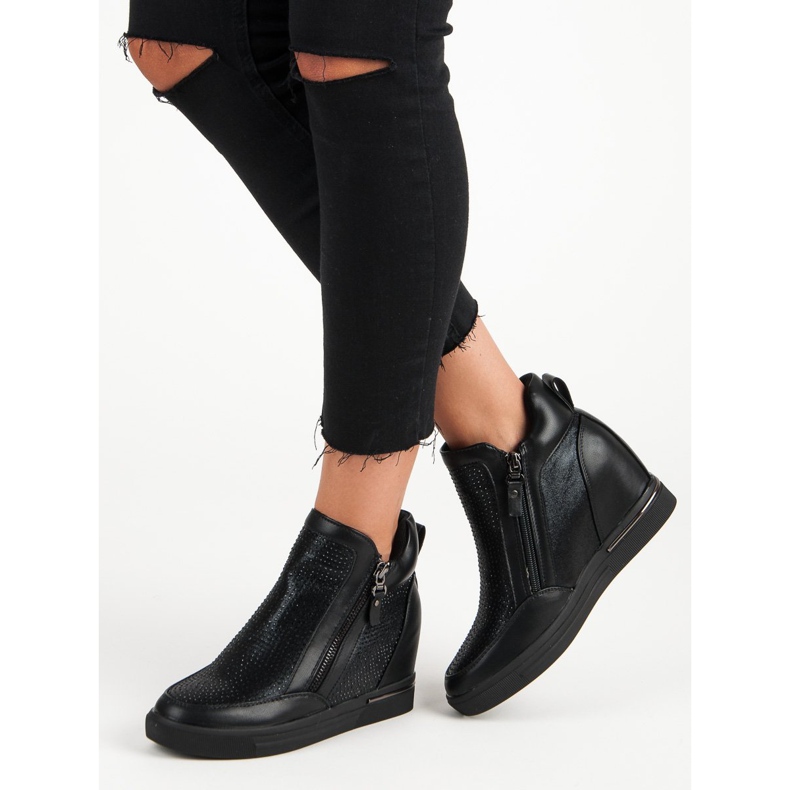 Scarpe da ginnastica sulla cerniera nero 1