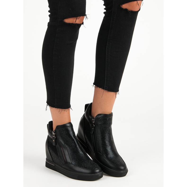 Scarpe da ginnastica sulla cerniera nero 2