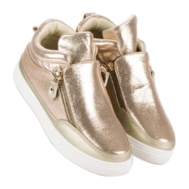 Lgm Sneakers dorate con cerniera d'oro 2