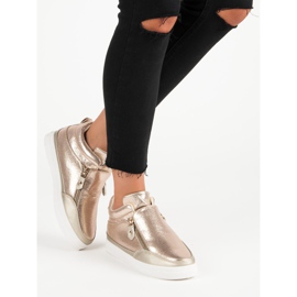 Lgm Sneakers dorate con cerniera d'oro 1