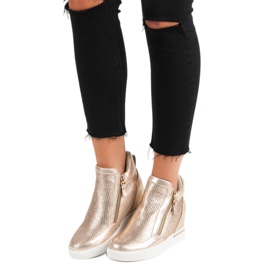 Sneakers con cerniera giallo 2