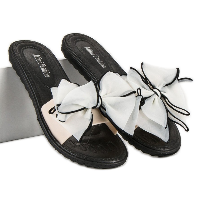 Ciabatte con fiocco marrone 1