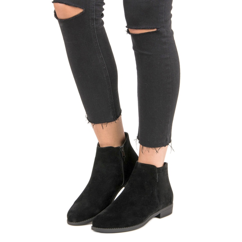 Stivali classici in pelle scamosciata nero 1