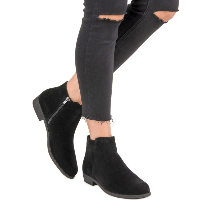 Stivali classici in pelle scamosciata nero 2