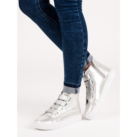 Sneakers argento con elastico grigio 2