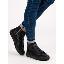 Sneakers nere con elastico nero 2