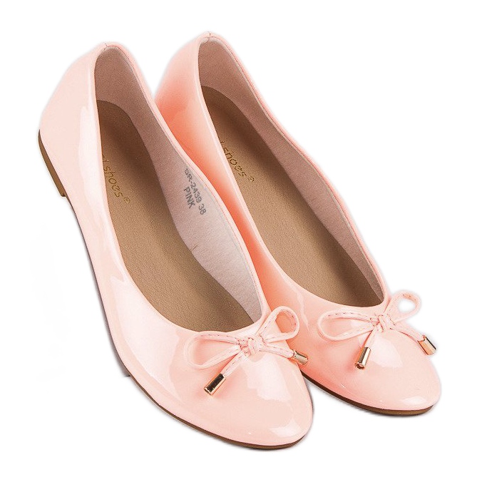 Ideal Shoes Ballerine rosa laccate 1