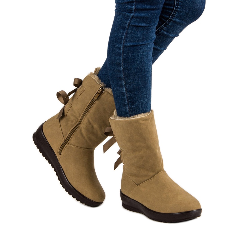 Caldi scarponi da neve con cerniera verde 2