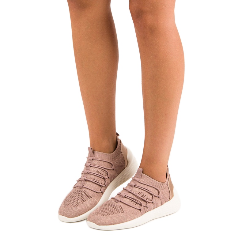 Kylie Scarpe sportive slip-on in tessuto rosa 1