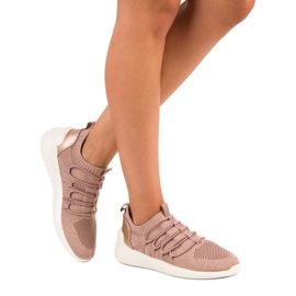 Kylie Scarpe sportive slip-on in tessuto rosa 2