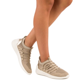 Kylie Scarpe sportive slip-on in tessuto marrone giallo 2