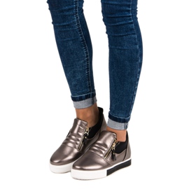 Sneakers in grafite con cerniera grigio 1