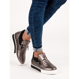 Sneakers in grafite con cerniera grigio 2