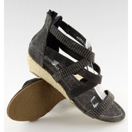 Sandali espadrillas neri ME11783 Nero 2