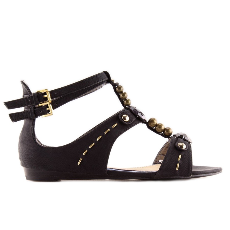 Sandali da donna neri con pietre ZS3522 nero 1