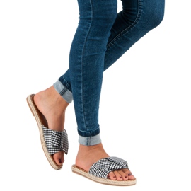 Seastar Ciabatte nere a quadri bianca nero 2