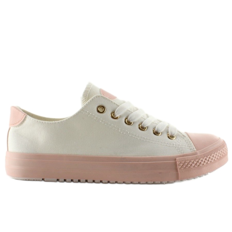 Sneakers su gomma colorata W-3051 White bianca 2