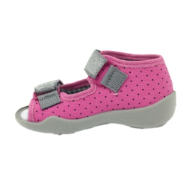Befado 242p083 sandali rosa con pois nero grigio 2