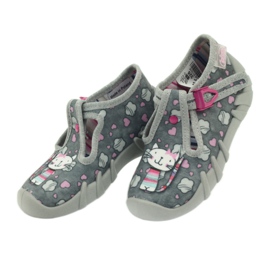 Ciabattine Gattino Befado 110p326 bianco grigio rosa 4