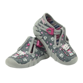 Ciabattine Gattino Befado 110p326 bianca grigio rosa 3