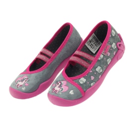 Befado scarpe per bambini ballerine pantofole 116x238 grigio rosa 4