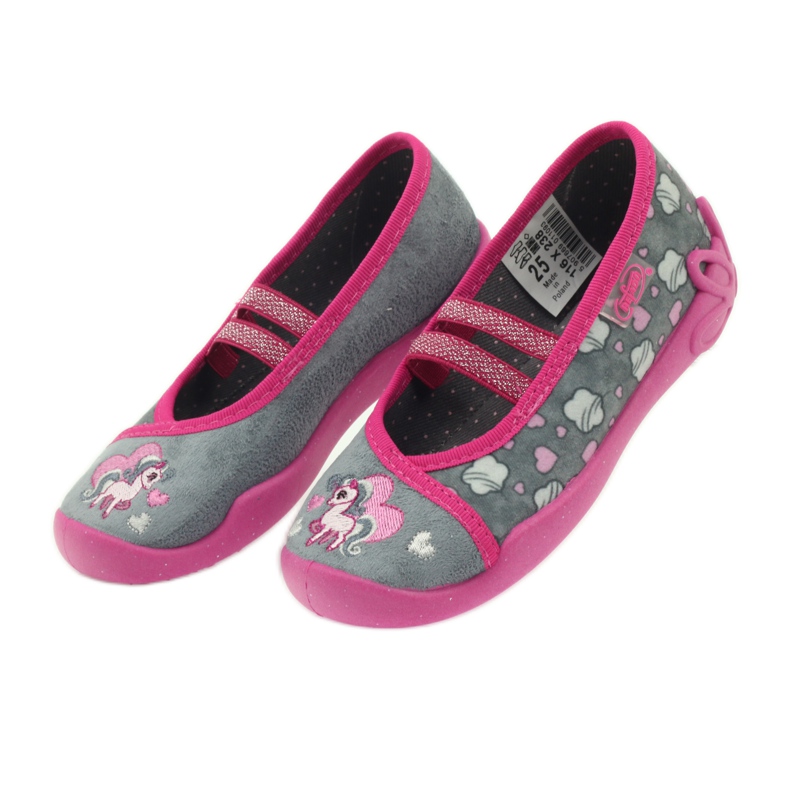 Befado scarpe per bambini ballerine pantofole 116x238 grigio rosa 4